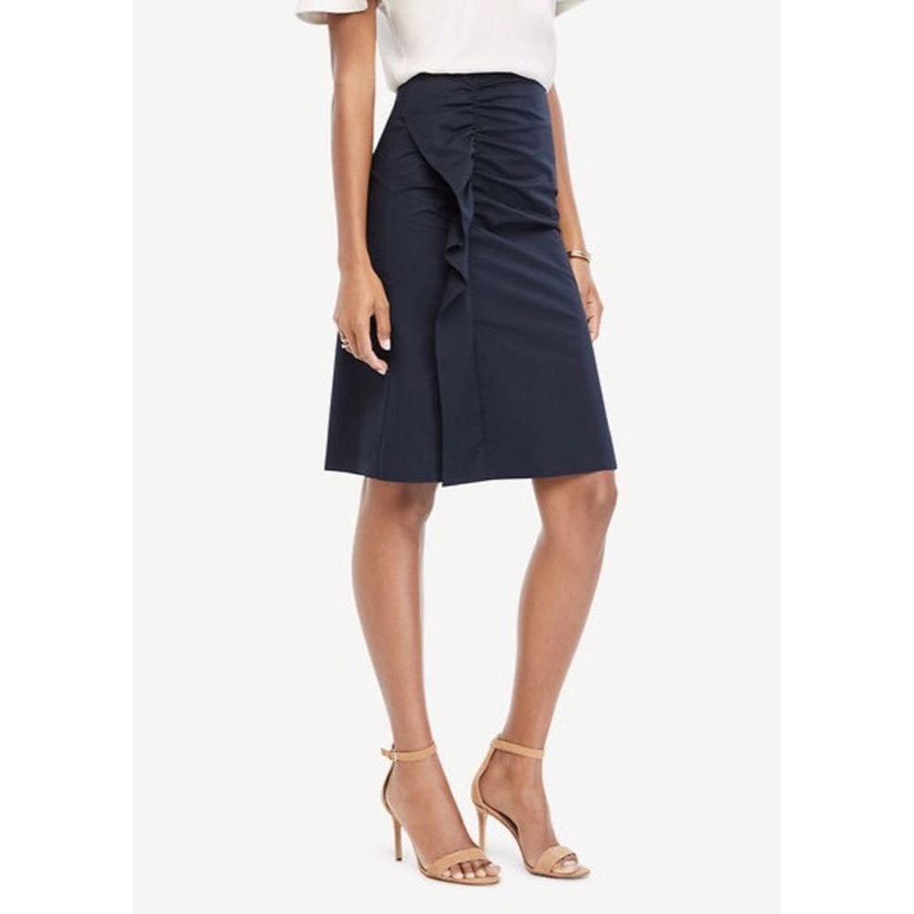 Ann Taylor Poplin Flounce Skirt